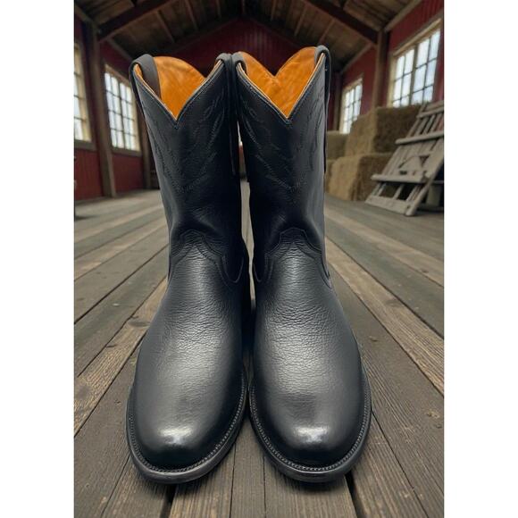 Ariat Bench Made Clanton Western Boot Black Mens Size 8.5 Fast Ship - Picture 2 of 13